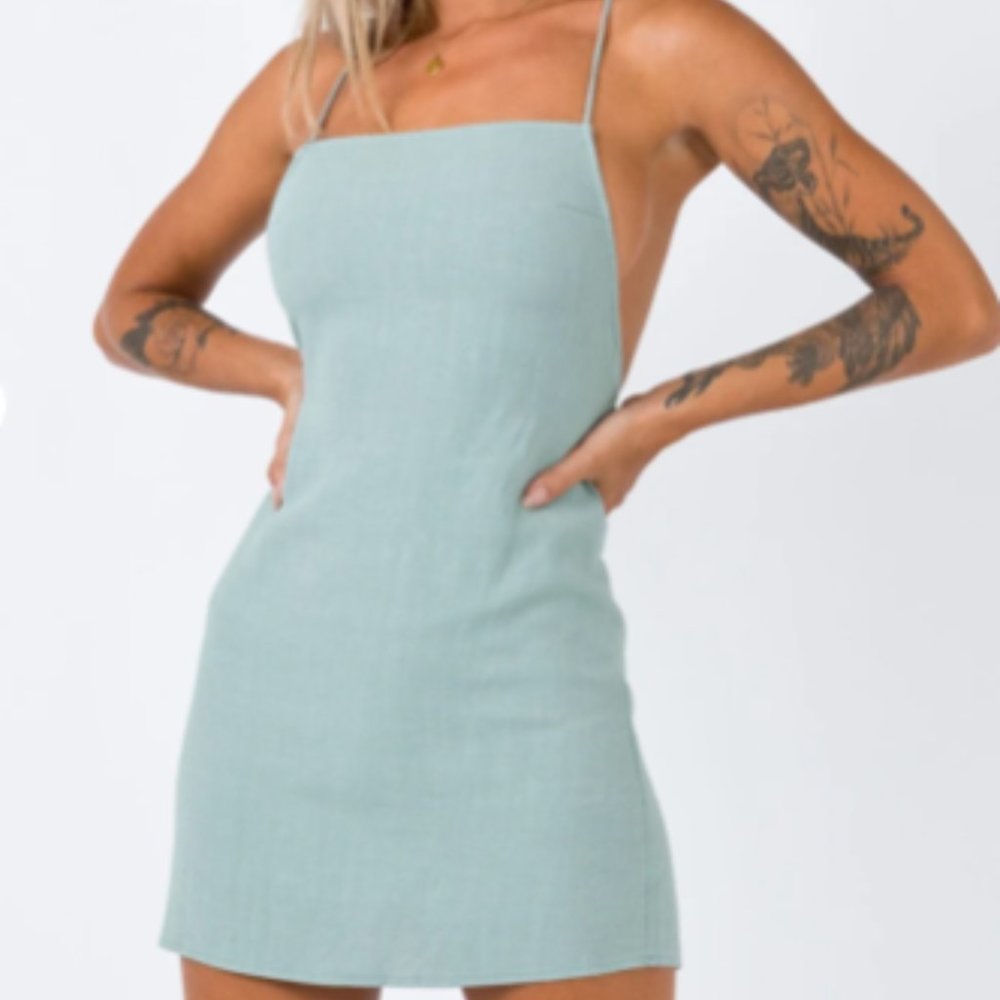 Princess Polly Sinclair Mini Dress Sage